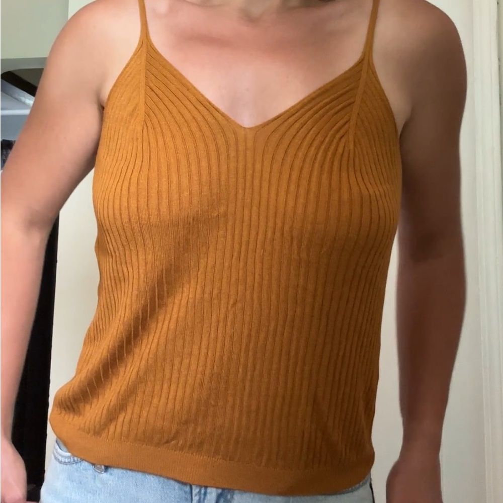 Anthropologie Mustard Ribbed Camisole
